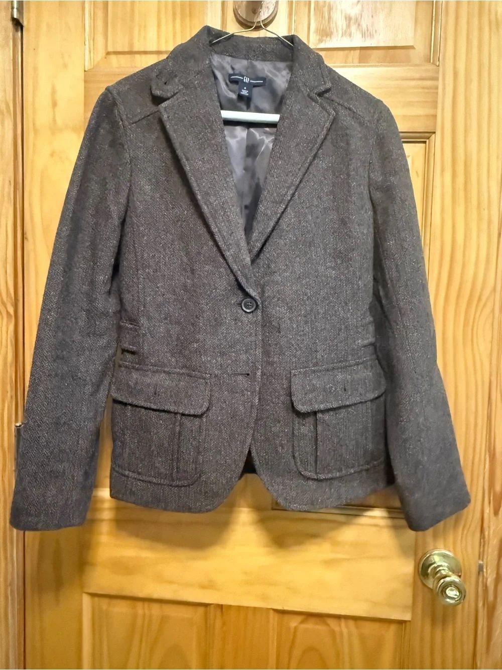 GAP Brown Tweed Button Blazer size 8